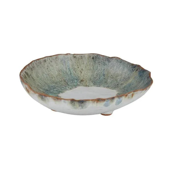 Costera Ceramic Bowl 18.5x18x5cm with textured blue and white glaze