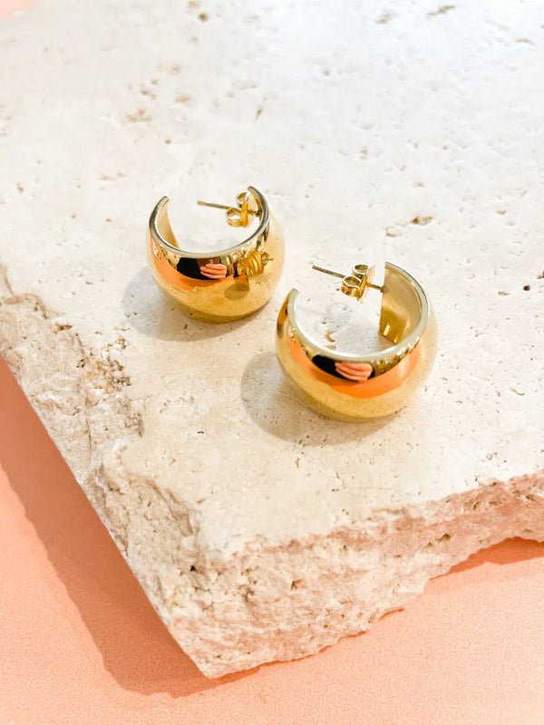 Ava Half Loop Gold Plated Earrings