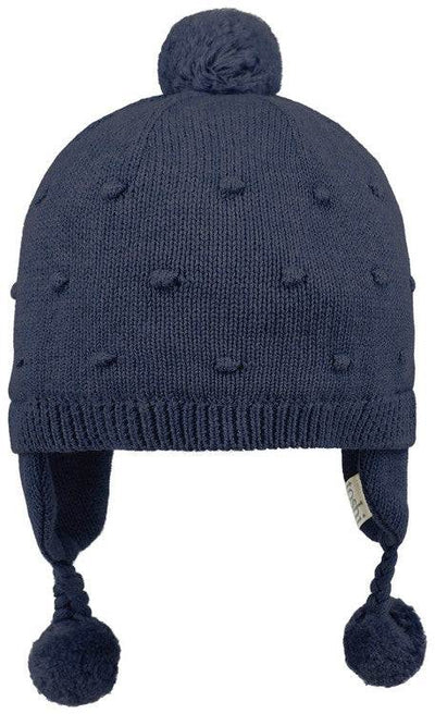 ‘Toshi’ Organic Popcorn Earmuff Beanies – S / Ink