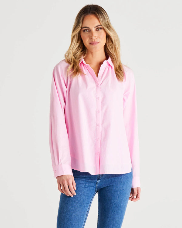 Jackie Cotton Shirt - Blush Pink