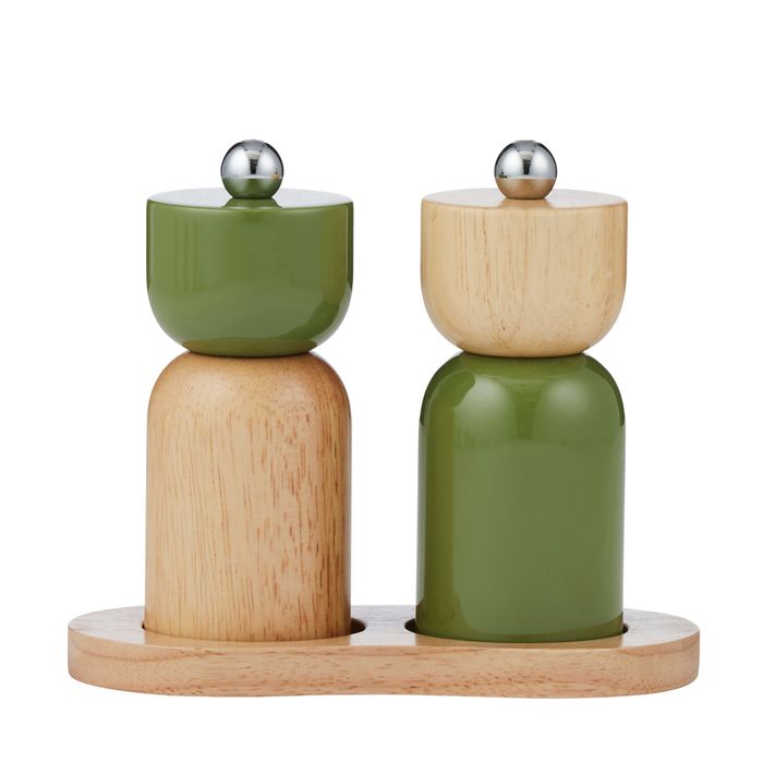 Eta 3pc Wood S & P Set - Olive