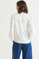 Sinead Cuff Sleeve Shirt - White