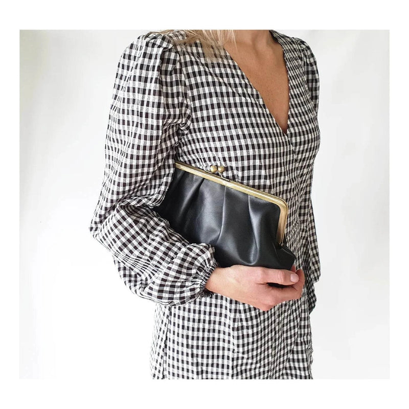 ‘Moy Tasmania’ Pleated Leather Clutches