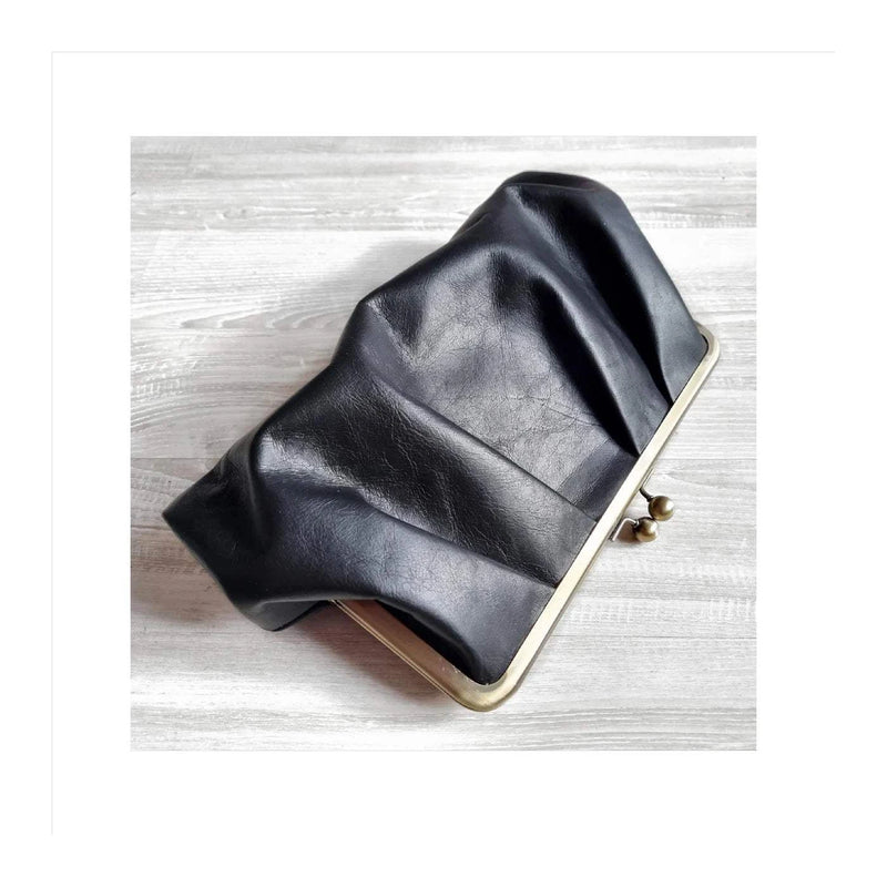 ‘Moy Tasmania’ Pleated Leather Clutches