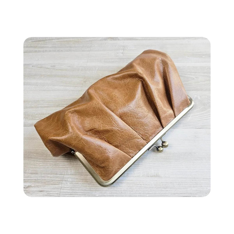 ‘Moy Tasmania’ Pleated Leather Clutches