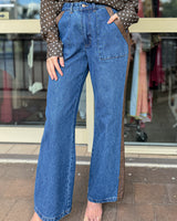 Niamh Denim Pant - Mid Blue - Blue