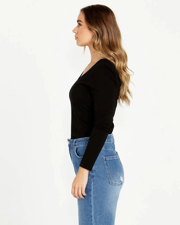 Elaine V Neck LS Top