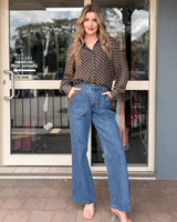 Niamh Denim Pant - Mid Blue - Blue