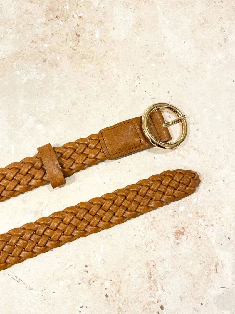 Emma Braided Round Vegan Buckle Belts