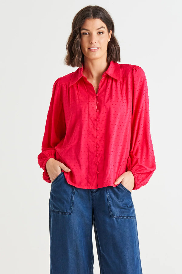 Sinead Cuff Sleeve Shirt - Pink