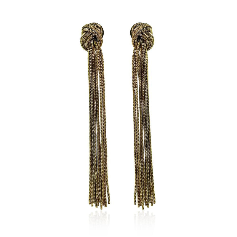 Sharra Gold Chain Tassel Earrings