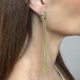 Sharra Gold Chain Tassel Earrings