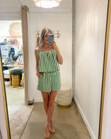 Henri Shorts - Green Stripe