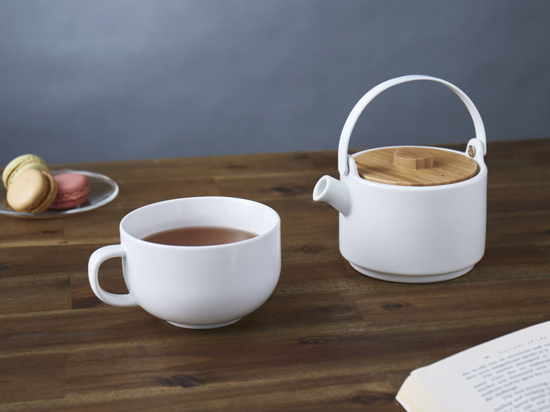 ‘Leaf & Bean’ Tea For One Teapot And Cup Set