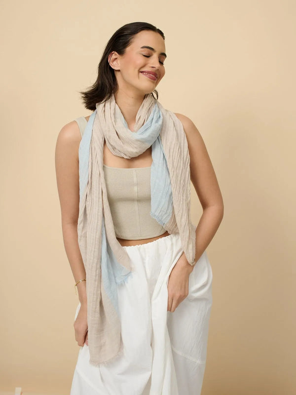 Kacy Two Tone Cotton Scarf