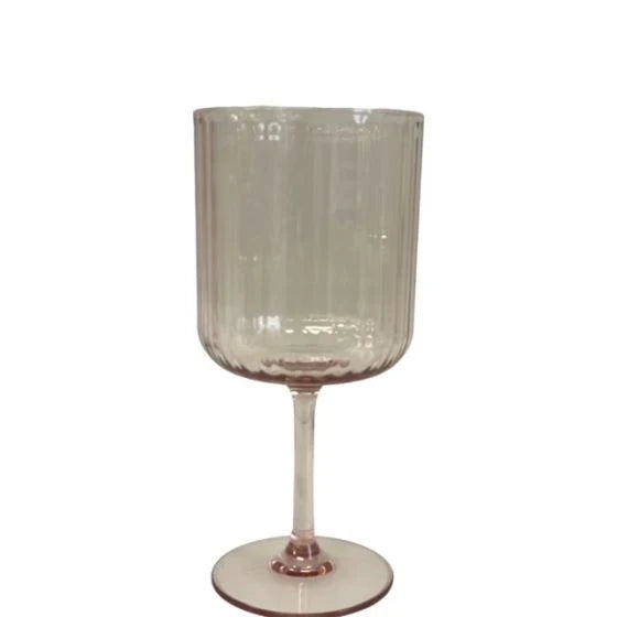 Ribbed Acrylic Wine Glass