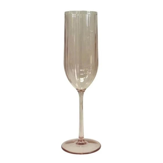 Ribbed Acrylic Champagne Flute