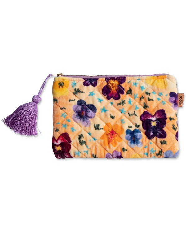 ‘Kip & Co’ Pansy Velvet Cosmetic Purse