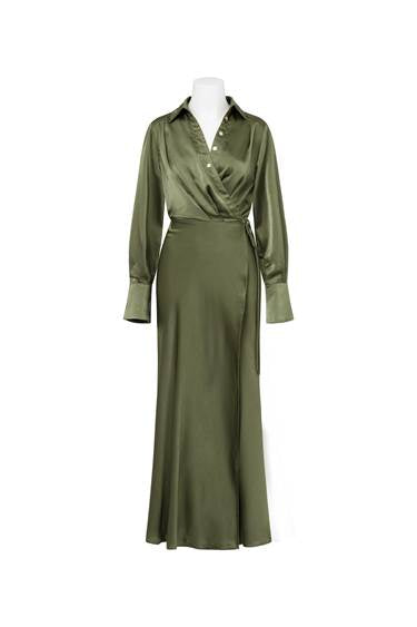 Shay Drape Shirt Event Dress