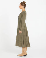 Charity Tiered Midi Dress - Olive