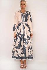 Zayna Linen Blend Maxi Dress