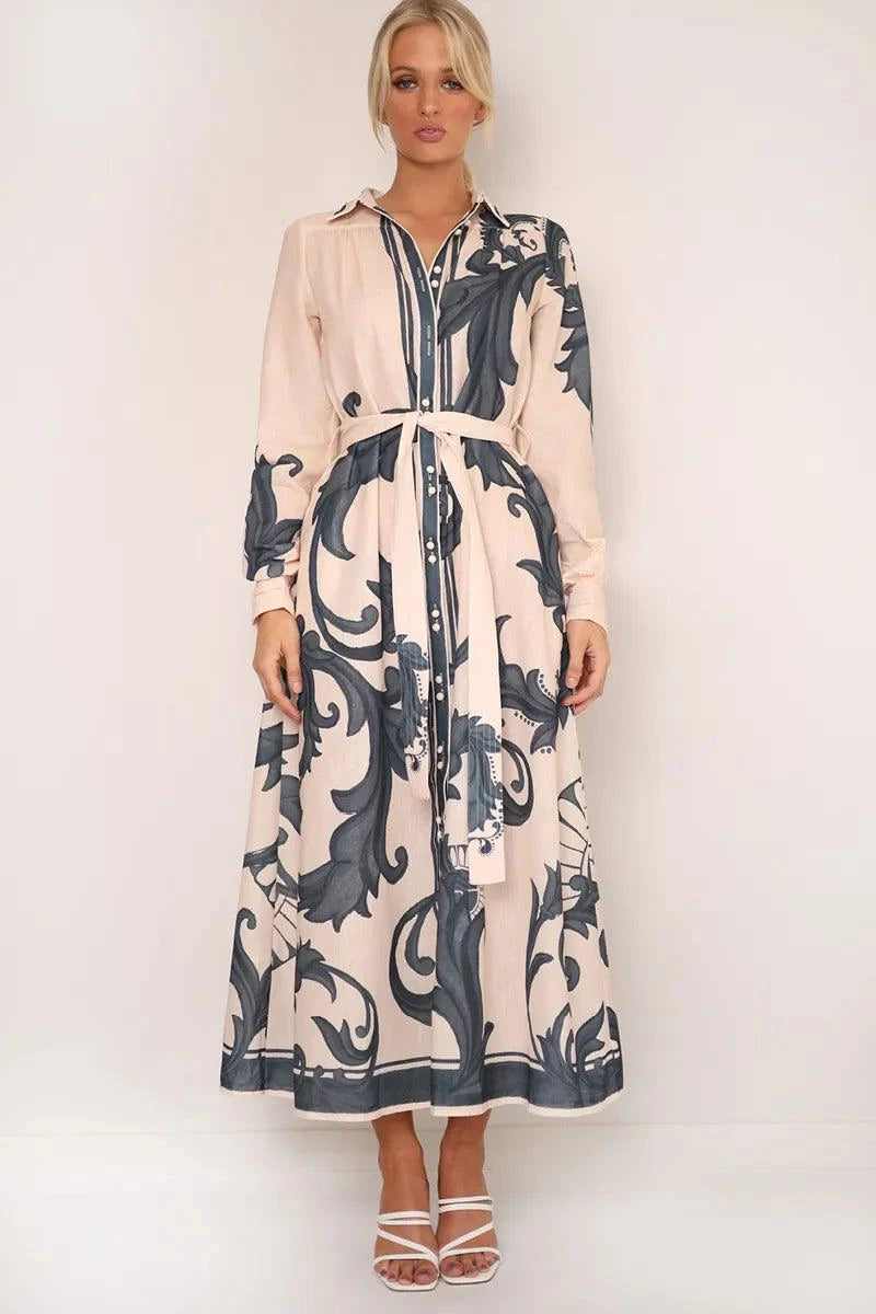 Zayna Linen Blend Maxi Dress