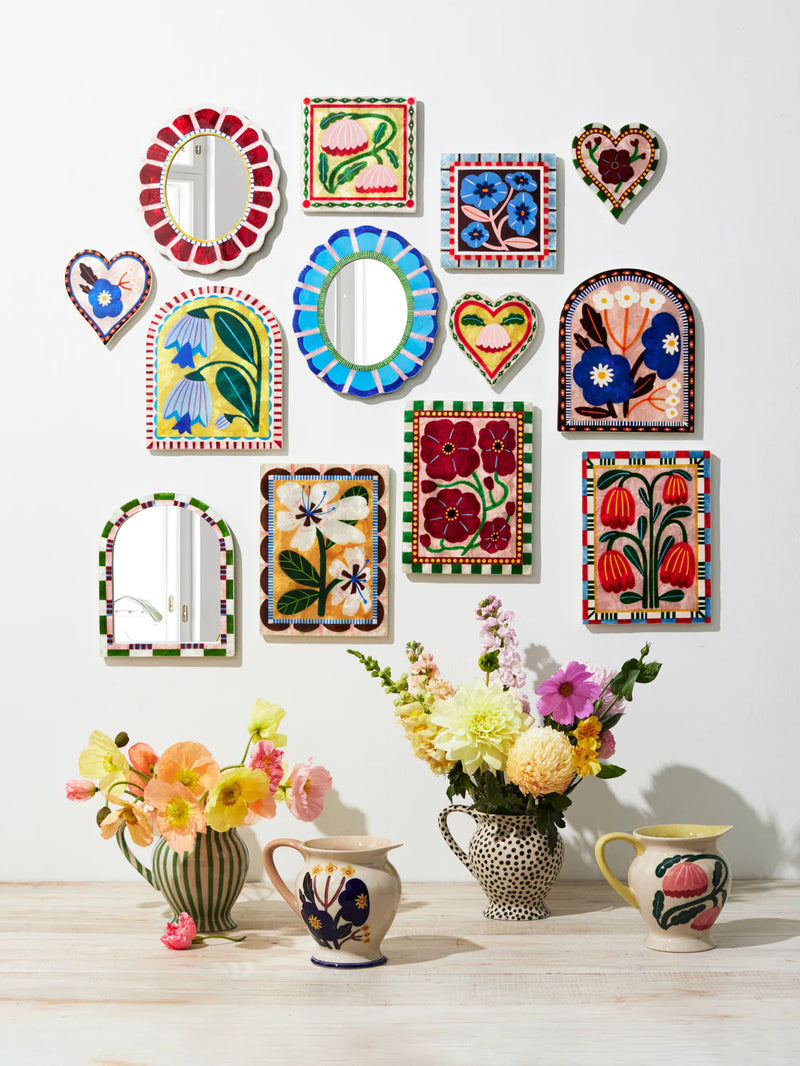 ‘Jones & Co’ Bloom Nouveau Check Mirror