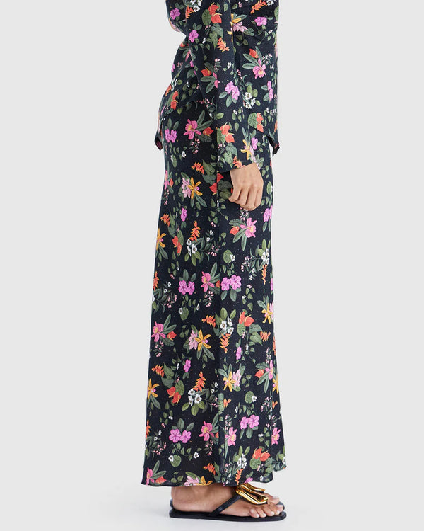 Beckett Bias Skirt - Night Floral
