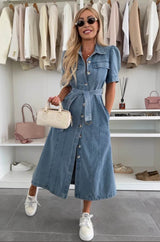 Anna Denim Maxi Dress