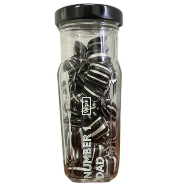 Say it With Sweets vegan No 1 Dad striped sweets jar 160g