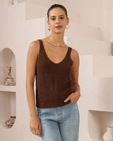 Connie Knit Tank - Chocolate