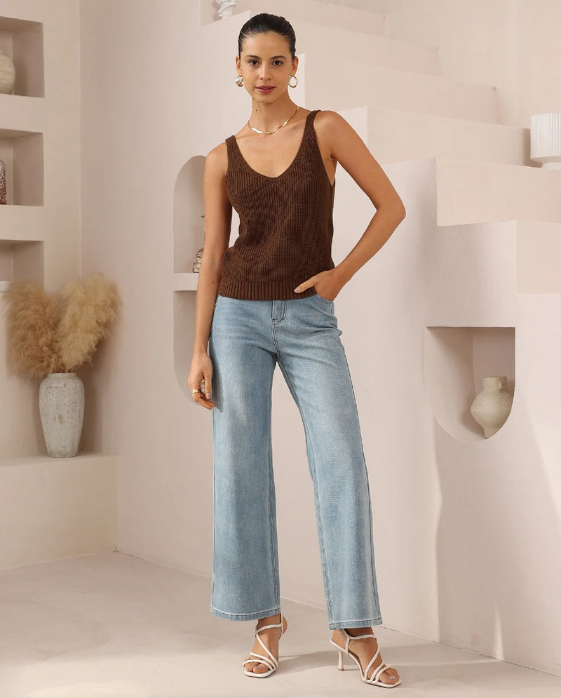 Connie Knit Tank - Chocolate