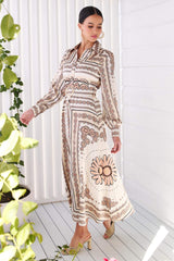 Jone Satin Shirt Dress