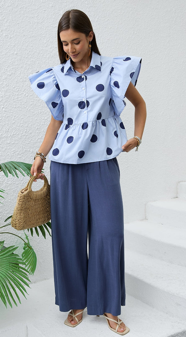 Piper Polka Dot Frill Shirt