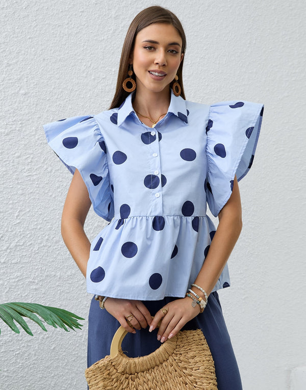 Piper Polka Dot Frill Shirt