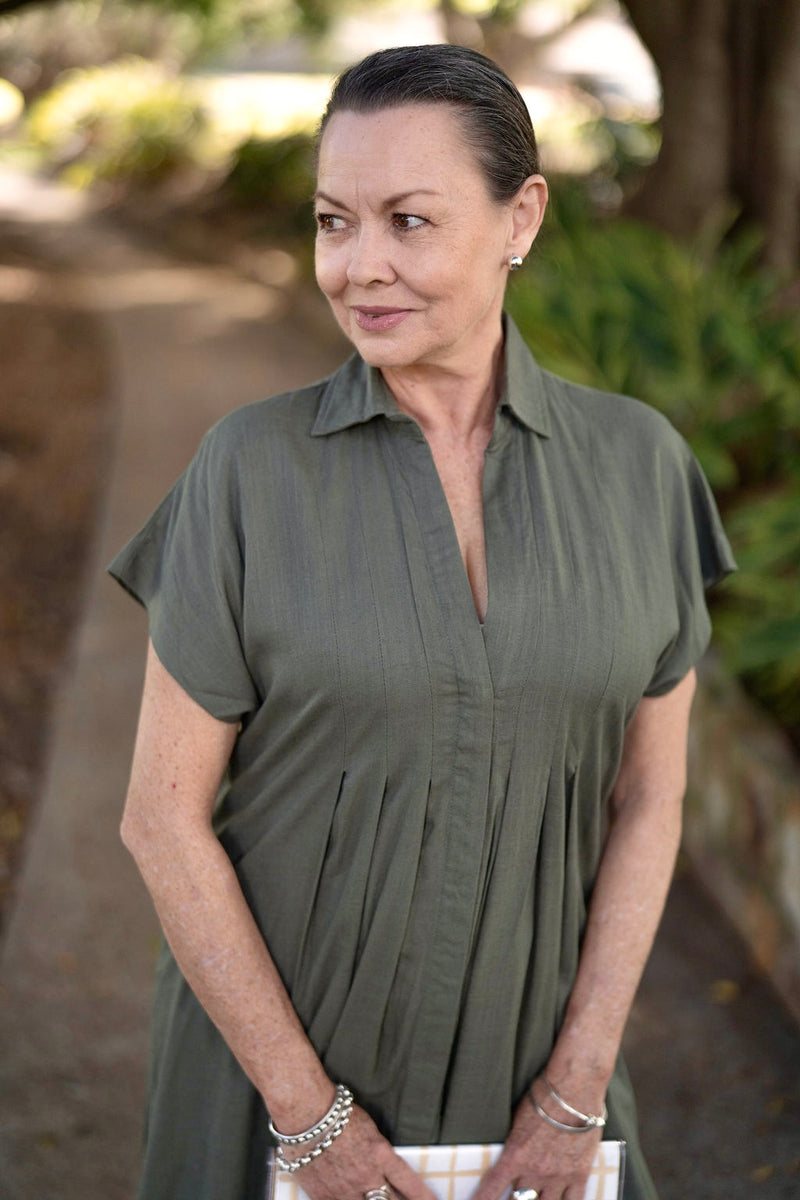 Mara Linen Blend Shirt Dress