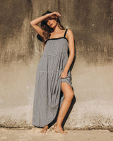 Amia Maxi Dress - Black Gingham
