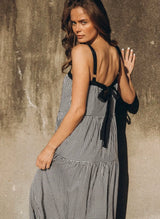 Amia Maxi Dress - Black Gingham