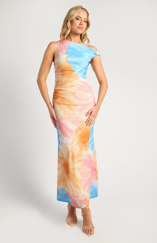 Sabrina Event Maxi Dress - Blue Gold