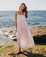 Amia Maxi Dress - Taupe Gingham
