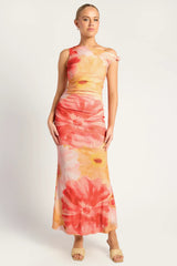 Sabrina Event Maxi Dress - Coral Gold