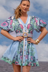 Dali Mini Event Dress - Island Blue