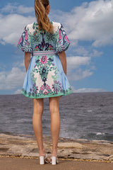 Dali Mini Event Dress - Island Blue