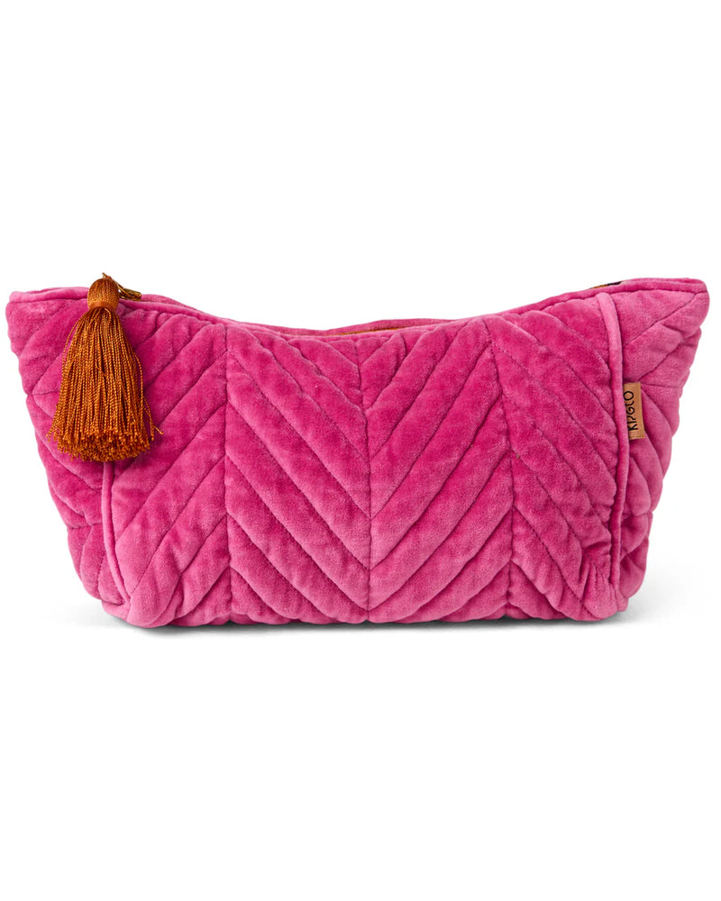 ‘Kip and Co’ Pink velvet toiletry bag