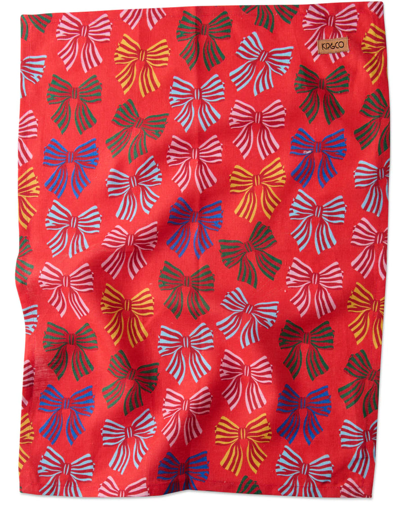 ‘Kip and Co’ Festive bow tea towel