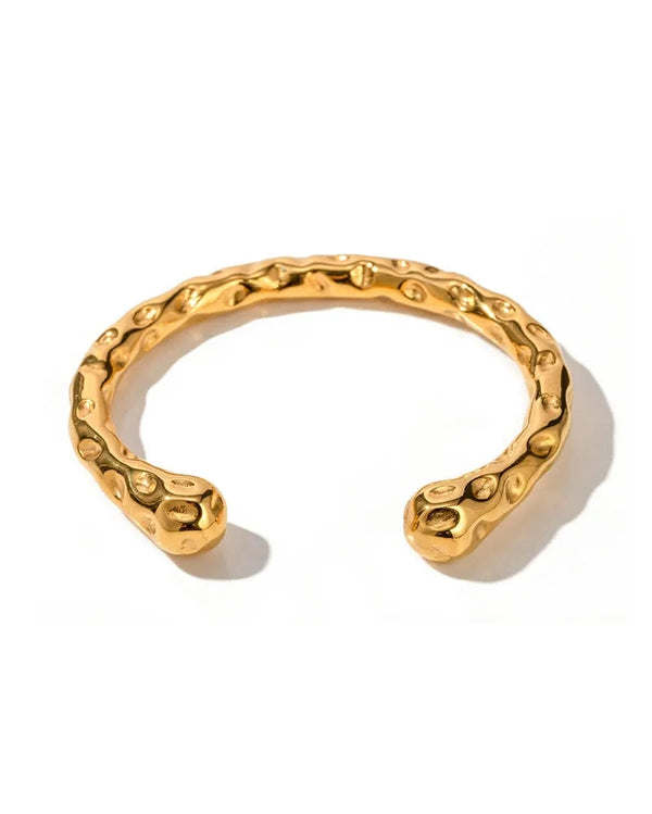‘Greenwood Designs’ Alana Hammered Gold Textured Cuff
