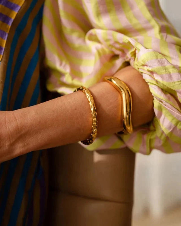 ‘Greenwood Designs’ Alana Hammered Gold Textured Cuff