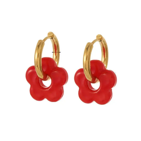 ‘Greenwood Designs’ Fleur Hoop Earrings