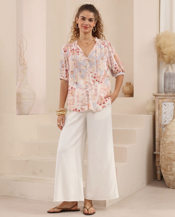 ‘Iris Maxi’ Kelsie Bohemian Blouse  - Rosewater