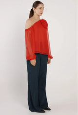 Aveline One Shoulder Top - Red